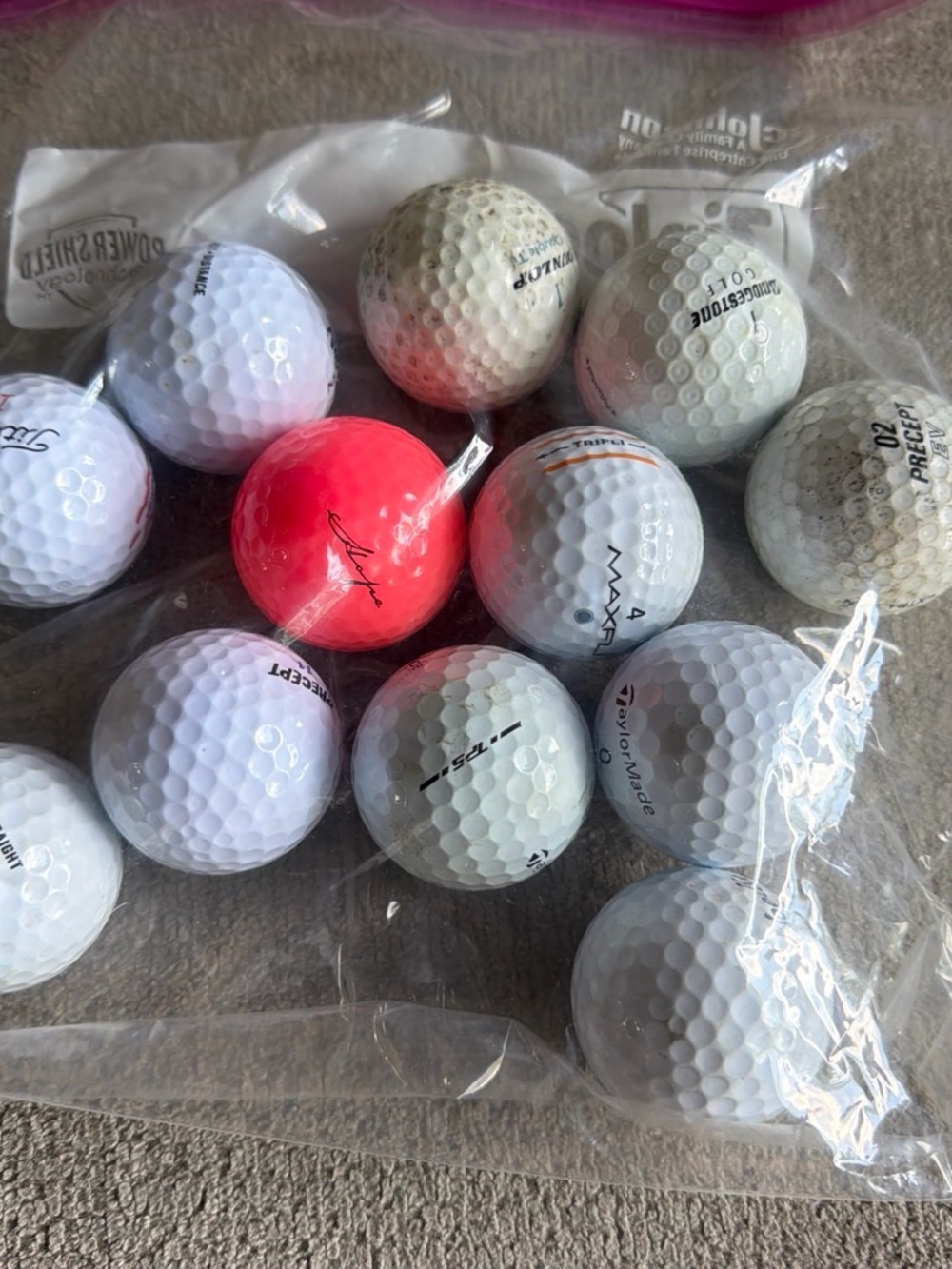 Mixed Variety of Golf Balls - White and Pink Assortment